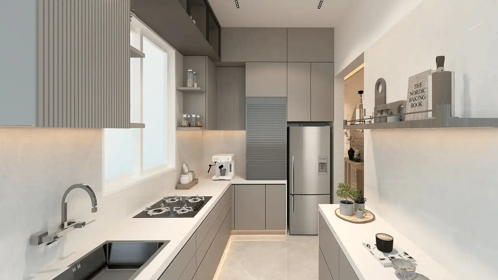 Modern modular kitchen in Sobha Pisoli NIBM