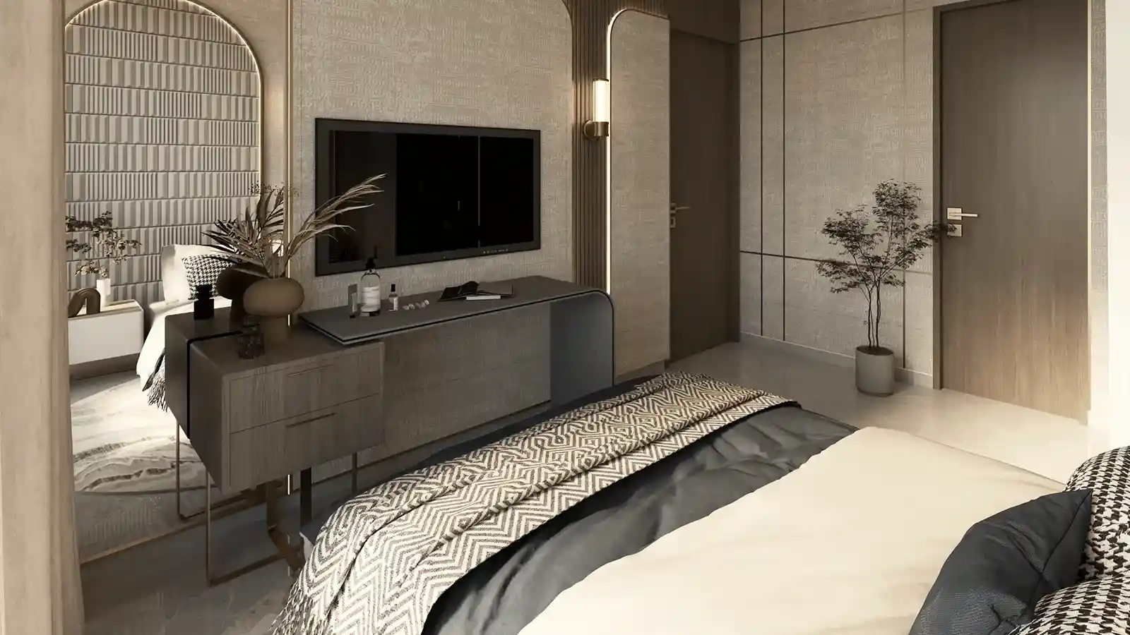 Comfortable bedroom at Sobha Mullur